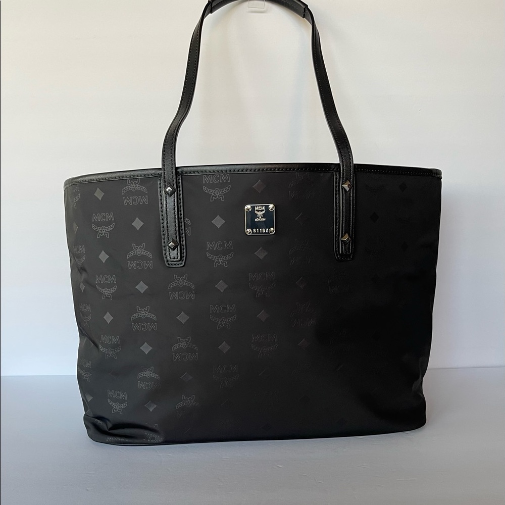 MCM Monogram Black Nylon Tote